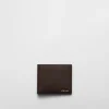 Small Wallets*Prada Saffiano Leather Wallet Coffee/balticblue