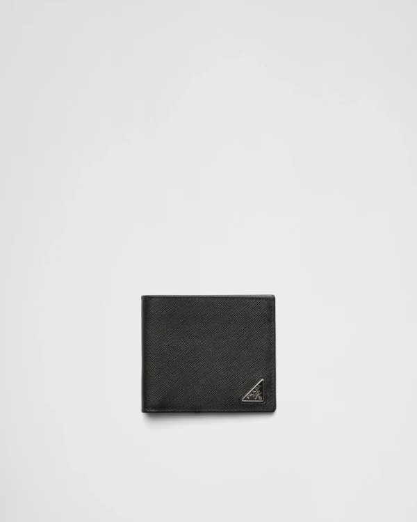 Small Wallets*Prada Saffiano Leather Wallet Black