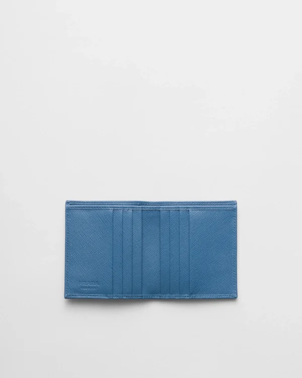 Small Wallets*Prada Saffiano leather wallet Aviatorblue