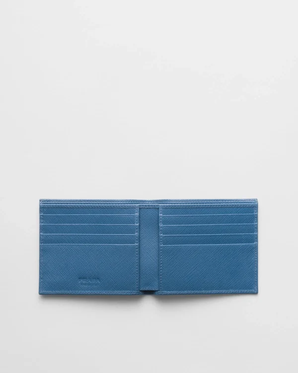 Small Wallets*Prada Saffiano Leather Wallet Aviatorblue