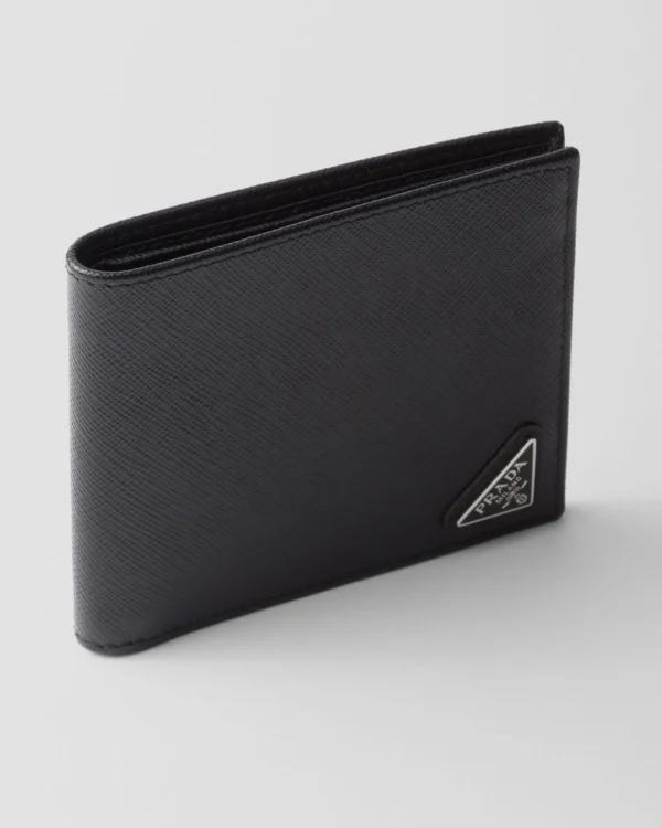 Small Wallets*Prada Saffiano Leather Wallet Black