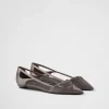 Pumps And Ballerinas*Prada Satin cut-out ballerinas Slategray