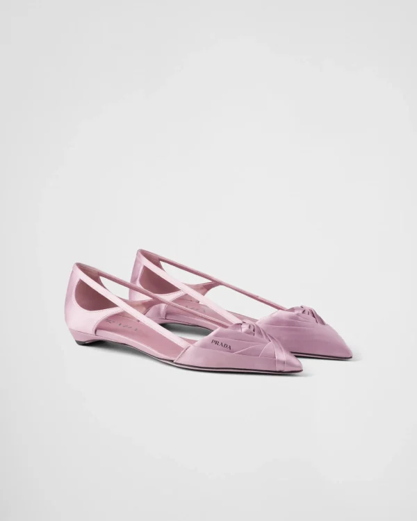 Pumps And Ballerinas*Prada Satin cut-out ballerinas Confettipink