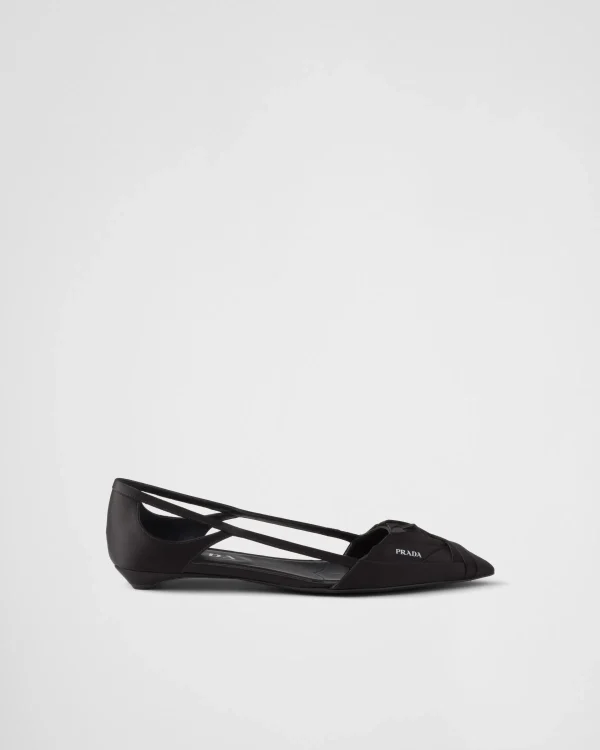 Pumps And Ballerinas*Prada Satin cut-out ballerinas Black