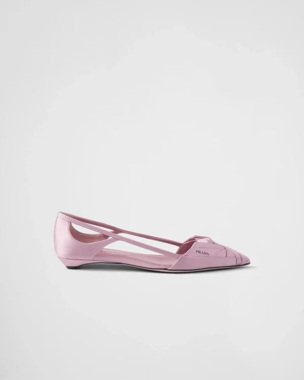 Pumps And Ballerinas*Prada Satin cut-out ballerinas Confettipink