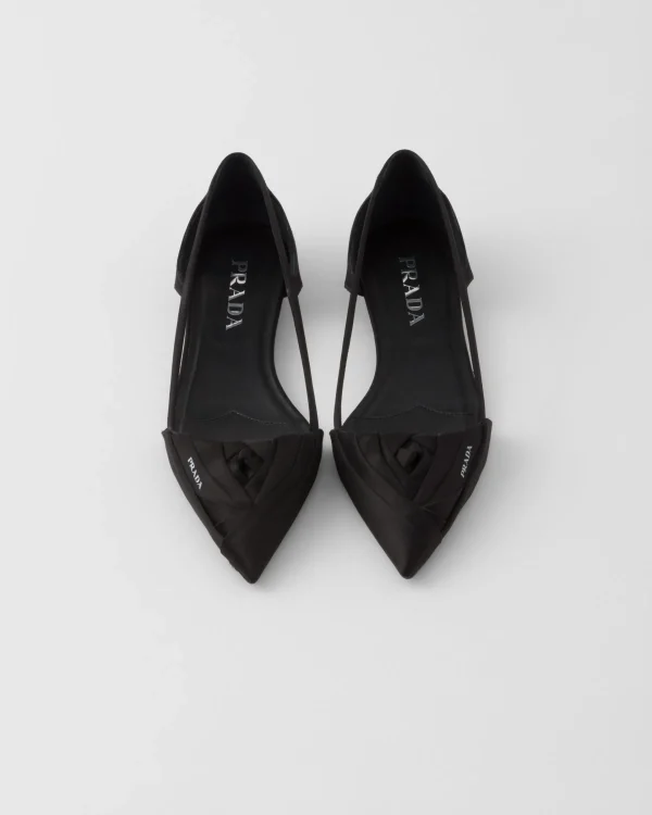 Pumps And Ballerinas*Prada Satin cut-out ballerinas Black