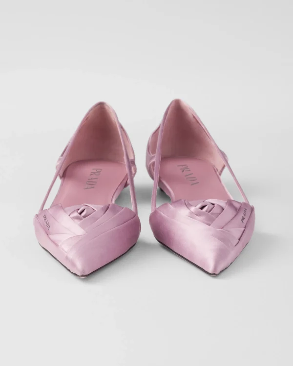 Pumps And Ballerinas*Prada Satin cut-out ballerinas Confettipink