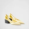 Pumps And Ballerinas*Prada Satin cut-out pumps Lemonyellow