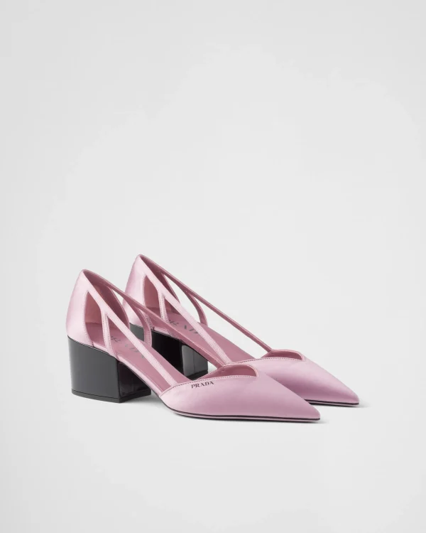 Pumps And Ballerinas*Prada Satin cut-out pumps Confettipink