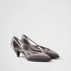 Pumps And Ballerinas*Prada Satin cut-out pumps Slategray