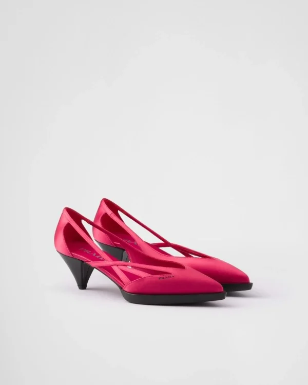 Pumps And Ballerinas*Prada Satin cut-out pumps Peonypink