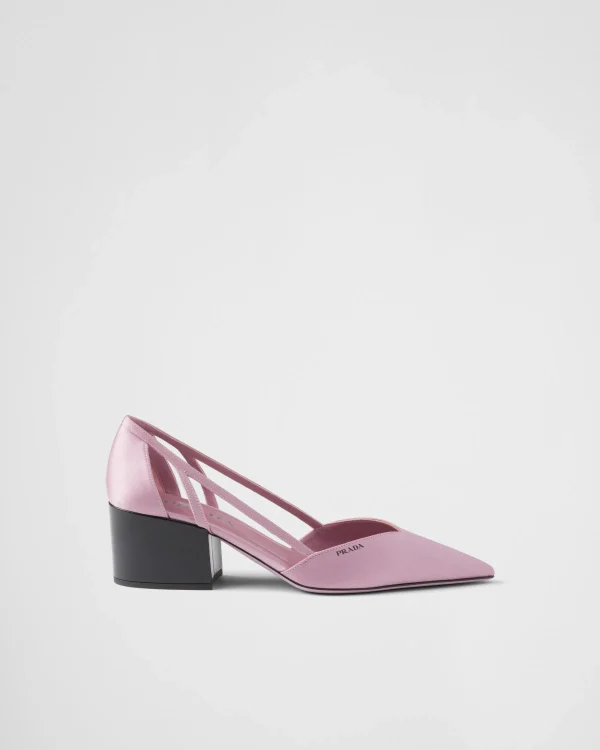 Pumps And Ballerinas*Prada Satin cut-out pumps Confettipink