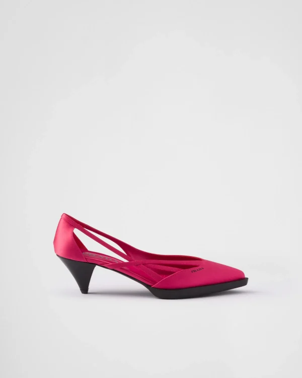 Pumps And Ballerinas*Prada Satin cut-out pumps Peonypink