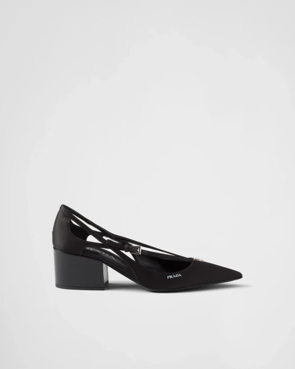 Pumps And Ballerinas*Prada Satin cut-out pumps Black