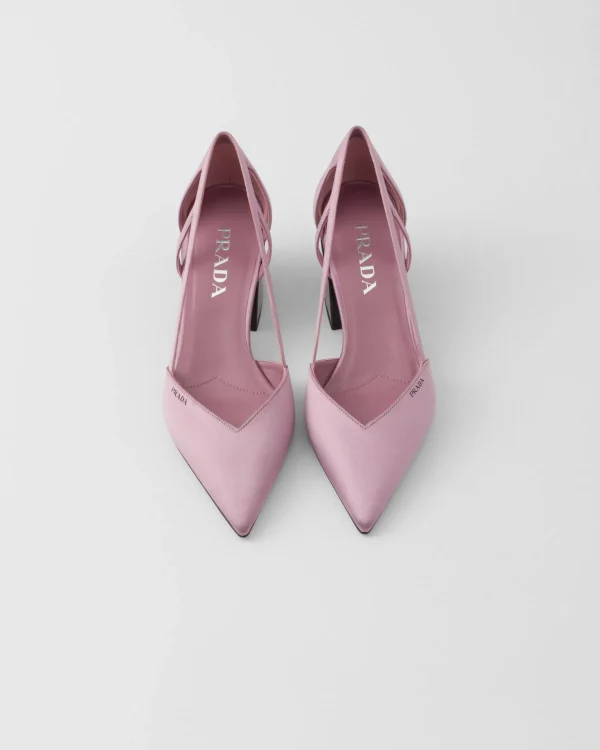 Pumps And Ballerinas*Prada Satin cut-out pumps Confettipink