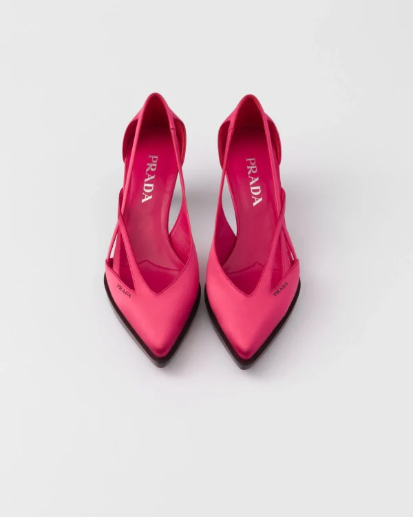 Pumps And Ballerinas*Prada Satin cut-out pumps Peonypink