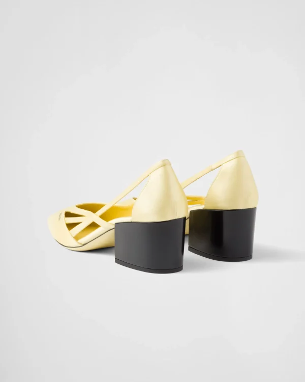 Pumps And Ballerinas*Prada Satin cut-out pumps Lemonyellow