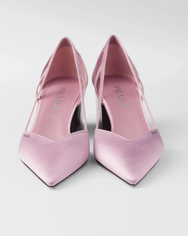 Pumps And Ballerinas*Prada Satin cut-out pumps Confettipink