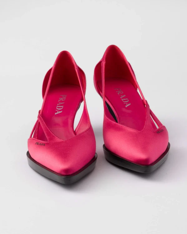 Pumps And Ballerinas*Prada Satin cut-out pumps Peonypink