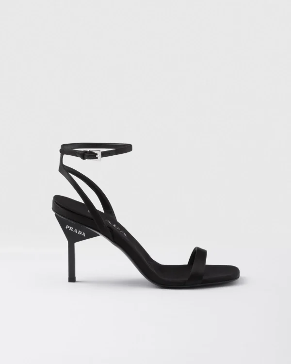 Sandals*Prada Satin high-heeled sandals Black