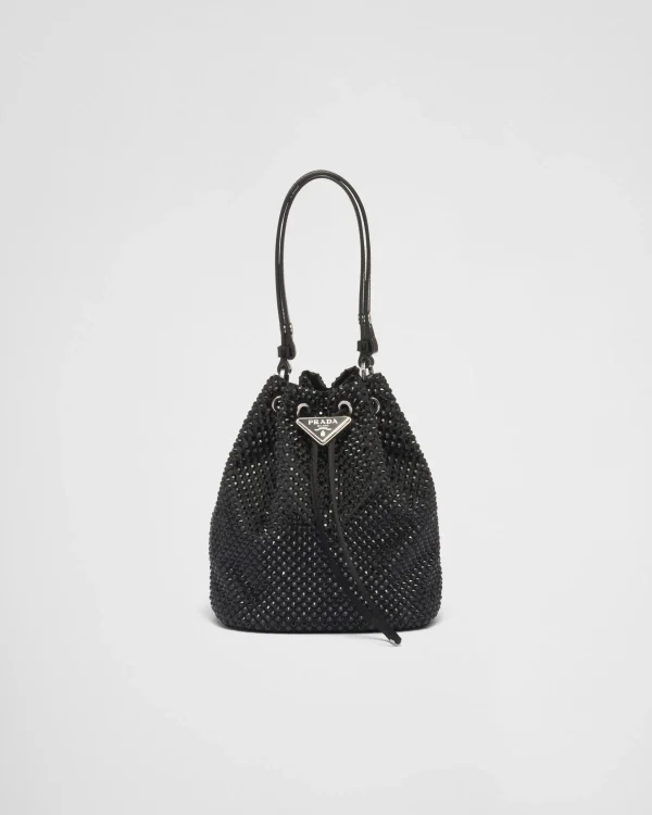 Mini Bags | Mini Bags*Prada Satin mini-bag with crystals Black