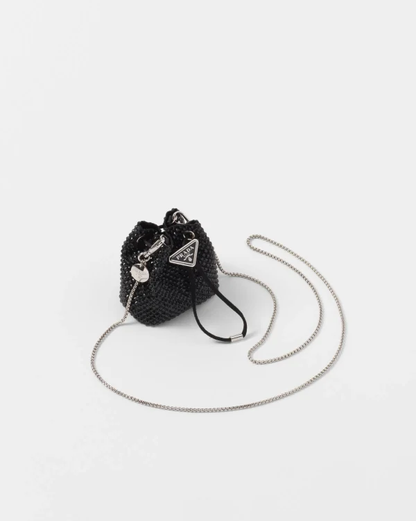 Mini Bags | Mini Bags*Prada Satin mini-pouch with crystals Black