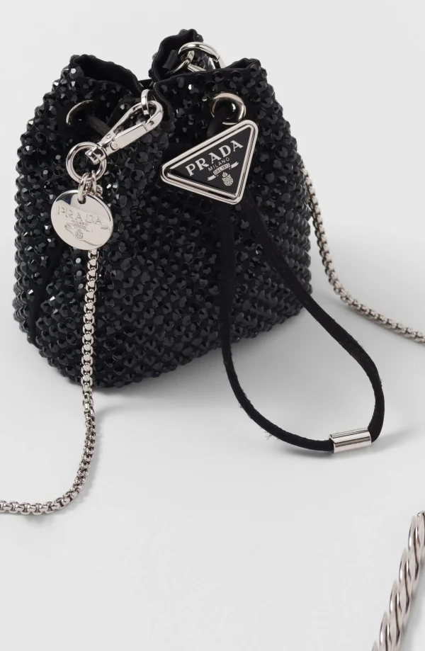 Mini Bags | Mini Bags*Prada Satin mini-pouch with crystals Black