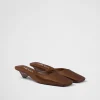 Slippers And Mules*Prada Satin mules Tobacco