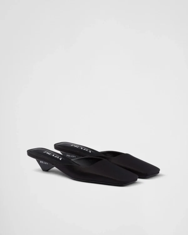 Slippers And Mules*Prada Satin mules Black