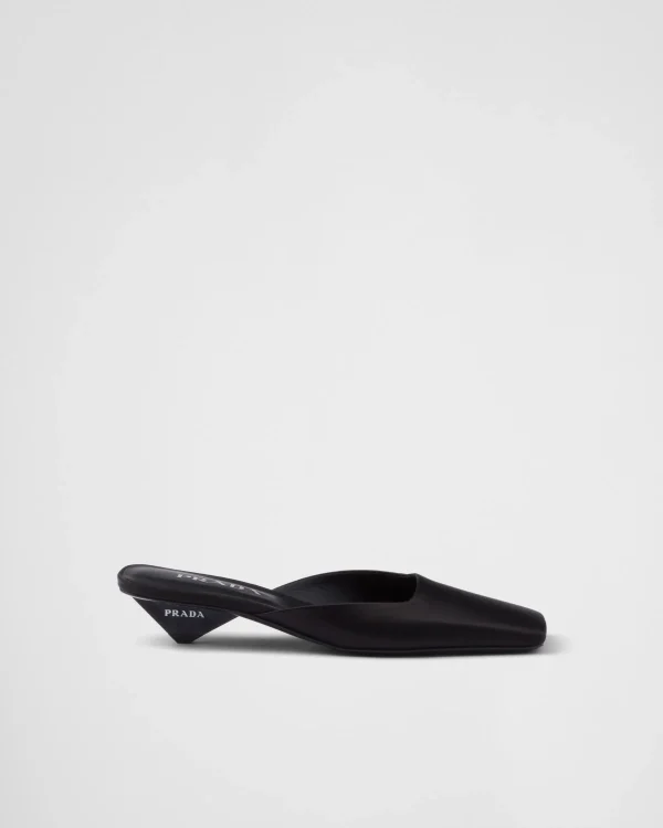 Slippers And Mules*Prada Satin mules Black