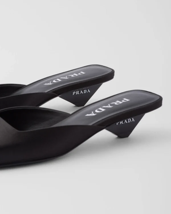 Slippers And Mules*Prada Satin mules Black