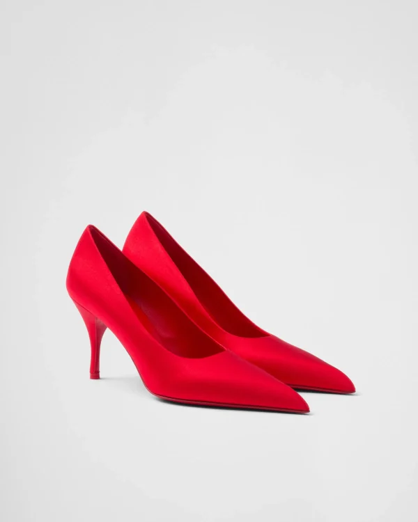 Pumps And Ballerinas*Prada Satin pumps Fieryred