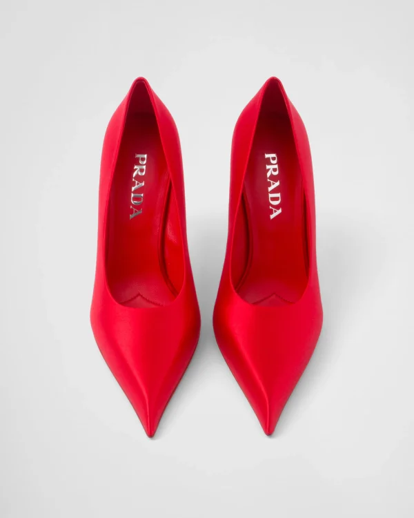 Pumps And Ballerinas*Prada Satin pumps Fieryred