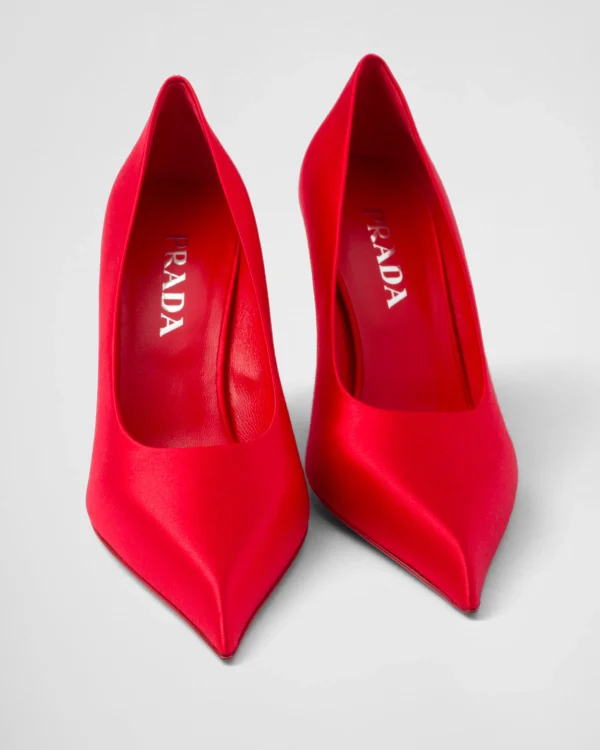 Pumps And Ballerinas*Prada Satin pumps Fieryred