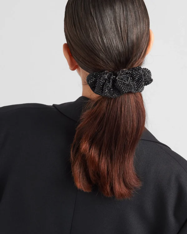 Headbands And Hair Accessories*Prada Satin scrunchie Black