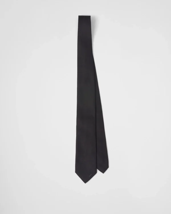 Ties And Bow Ties*Prada Satin tie Black