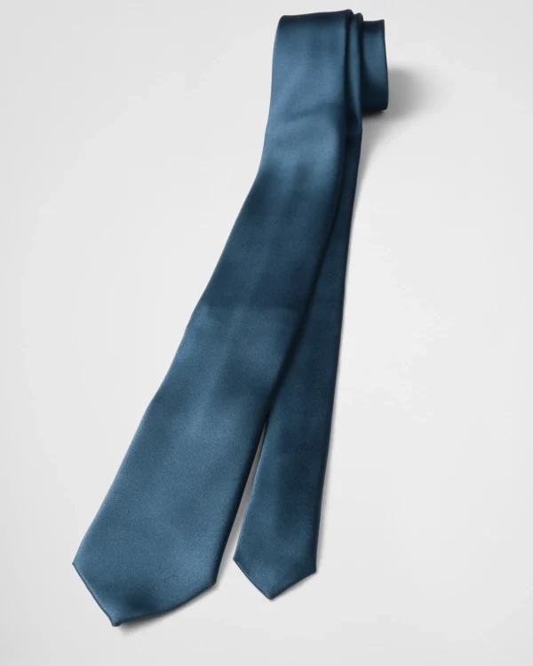 Ties And Bow Ties*Prada Satin tie Aviationblue