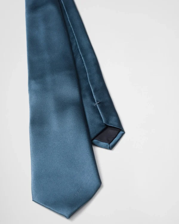 Ties And Bow Ties*Prada Satin tie Aviationblue