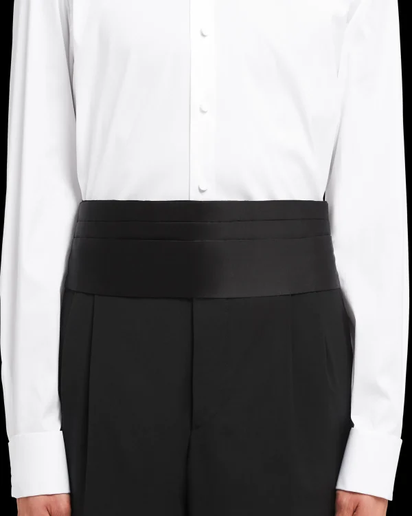 Silks And Scarves*Prada Satin tuxedo cummerbund Black