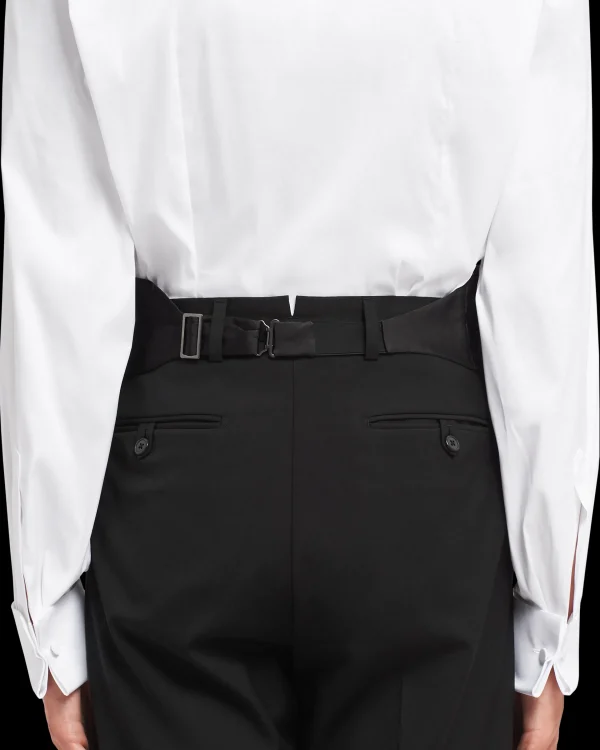 Silks And Scarves*Prada Satin tuxedo cummerbund Black