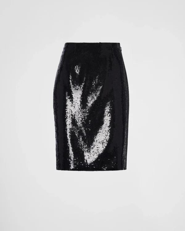 Skirts*Prada Sequined midi-skirt Black