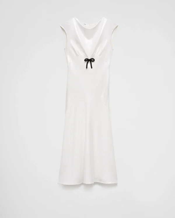 Dresses*Prada Sequined satin jersey dress White