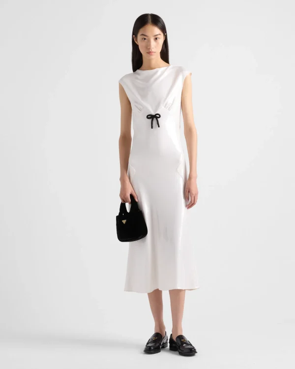 Dresses*Prada Sequined satin jersey dress White