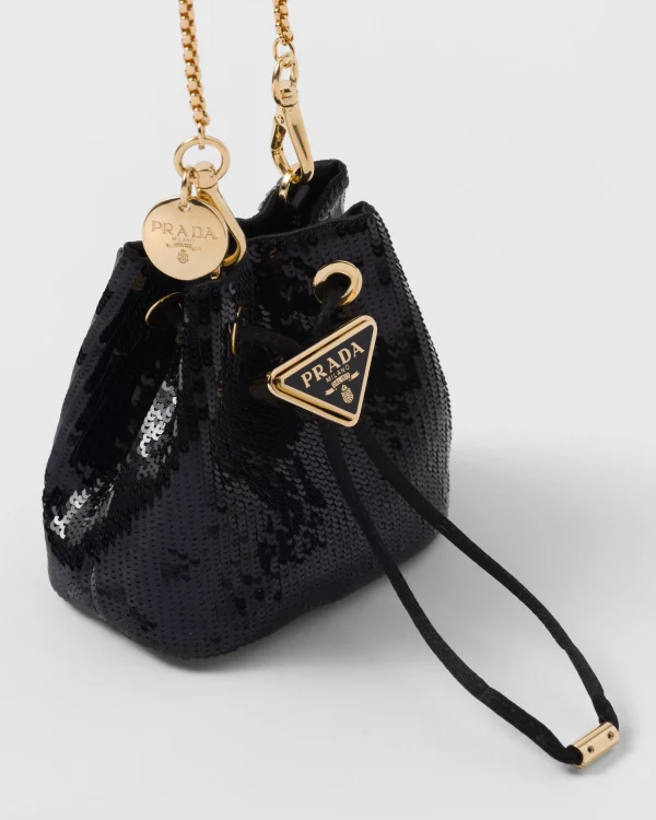 Mini Bags | Mini Bags*Prada Sequined satin mini-pouch Black