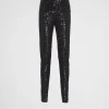 Trousers And Shorts*Prada Sequined stretch pants Black