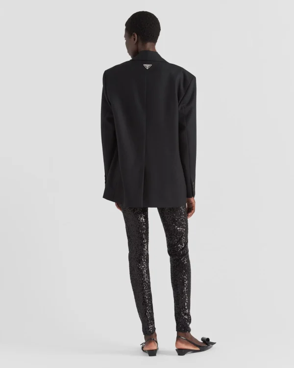 Trousers And Shorts*Prada Sequined stretch pants Black