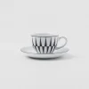 Tea And Coffee*Prada Set of four porcelain espresso cups - Stripes White/black