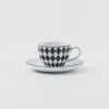 Tea And Coffee*Prada Set of four porcelain espresso cups - Checkerboard White/black