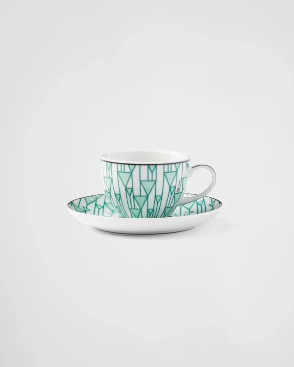 Tea And Coffee*Prada Set of four porcelain espresso cups - Vienna Green