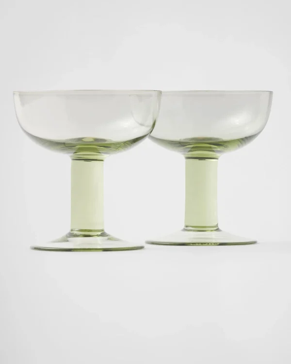 Glassware*Prada Set of two crystal champagne coupe glasses - Plinth Moss